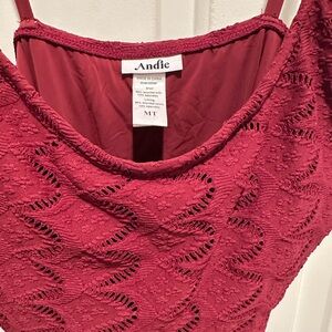 Andie Wine Textured One Piece Swimsuit